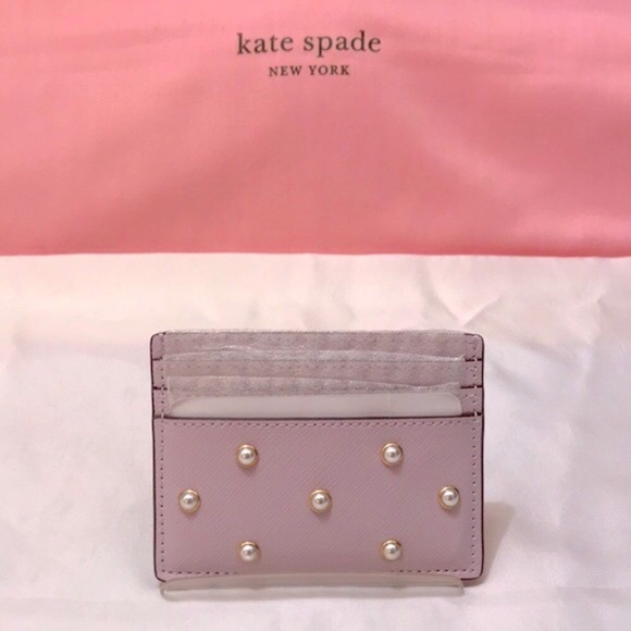 Kate Spade Studded Pearls Love Shack Heart Crossbody & Faux Pearl Cardholder NWT - Picture 8 of 12